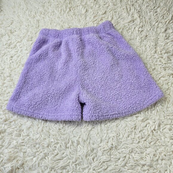 Purple Fuzzy Drawstring Shorts, Size M - Picture 2 of 3